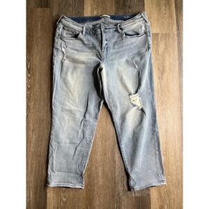 Stitchs Boyfriend Jeans Women 22 Light Wash Good Distressed Ripped Denim